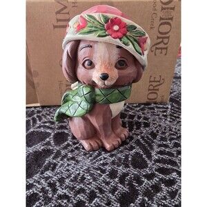 Jim Shore Heartwood Creek Mini #6004296 CHRISTMAS PUPPY, 3.5" NOS